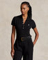 POLO RALPH LAUREN SLIM FIT STRETCH POLO SHIRT- BLACK
